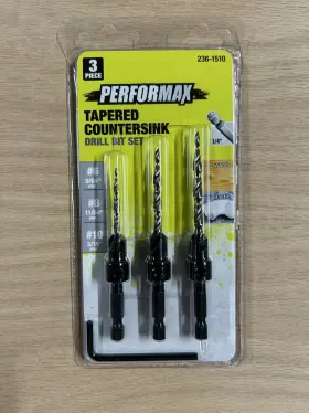 236-1510 Performax 3pc Tapered Countersink Drill Bit Set