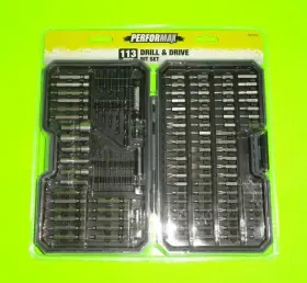 Performax 778655432872 113 Pc Drill And Drive Bit Set Case Power Bits Nut Setters Black Oxide