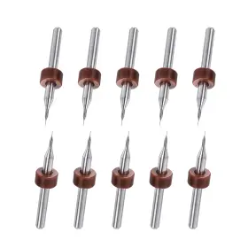 Peroup 619668139542 1/8 Inch Shank Pcb Drill Bits Engraving Print Circuit Board 0.1mm Rotary Tool