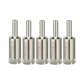 Peroup 632702916459 5pcs 16mm Diamond Coated Hole Saw Drill Bits For Glass Ceramic Tile Marble Rock