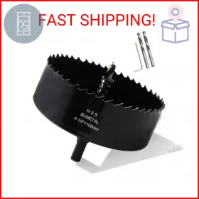 Tuor1279 Phituoda 4-1/4 Inch / 108mm Hole Saw With Hex Shank Drill Bit Adapter 38mm Cutting Tuor1279 Phituoda 4-1/4 Inch / 108mm Hole Saw With Hex Shank Drill Bit Adapter 38mm Cutting