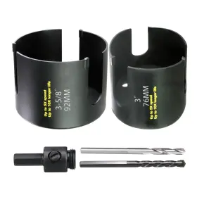 Ctlhs-92 Plg2supt 3 3-5/8 Inch Carbide Tipped Hole Saw Kit 2.36 Deep Cutting For Hardwood Mdf Tile