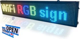 Polar Light 603813286922 Led Display With Wifi Usb P10 Rgb Color Sign 40 Inch X 8 High 40x8 Black