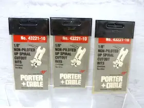 43221-10 Porter-cable New 1/8 Inch Spiral Cutout Bits 3 Pks Of 10 30 Total