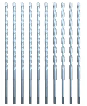 Dm0316512-10 Power Max Masonry Drill Bits 3/16 Inch X 5-1/2 Carbide Tip Flat Shank Concrete Sto