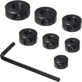 71491 Powertec Drill Bit Stop Collar Kit With Imperial System Size Markings Adjustable Depth