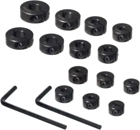 72095 Powertec Drill Bit Stop Collar Kit With Imperial And Metric System Size Markings