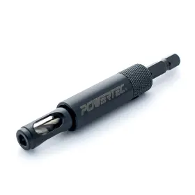 Powertec 843441102250 1/4 Inch Shelf Pin Bit Woodworking Self Centering Drill For Use With 3/8 Ho