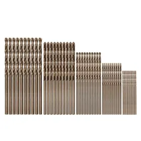 Powertec 843441104827 1/8 Inch And 3/64 Cobalt Drill Bits - 50 Pack M35 Hss Jobber Length Twist W