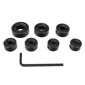 Powertec 843441105206 Drill Bit Stop Collar Kit With Metric System Size Markings - 7 Piece Set Adju