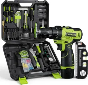 Wjddgjlv0001-us Powkits Cordless Drill 12v Power Set Lithium Battery 142pcs Electric