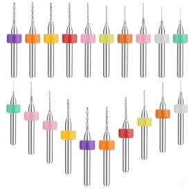 Prasacco 445003621600 20 Pcs Micro Drill Bit Set 0.3-1.2mm Bits Tungsten Steel Pcb Print C