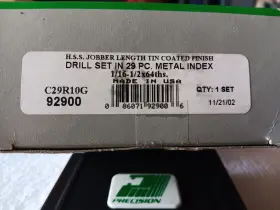 C29r10p Precision Twist Drill High Speed Steel Jobber Length Bit Set Uncoated