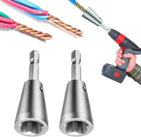 Proxxi 445029541517 Upgraded Wire Twister Tool For Drill 6mm Hex Shank 9-22 Awg 2 Pcs