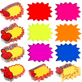 7223k Prudiut 600 Pieces Starburst Signs 3.5 X 2.8 Inch Blue Yellow Rose Purple Orange