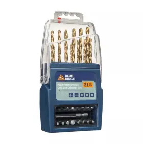 Pursuequality Shop 659955250116 Blue Ridge Tools 31pc High Performance Drill And Drive Bit Set