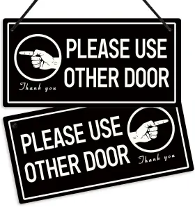 0065 Putuo Decor Please Use Other Door Sign 10x5 Inches Black And White