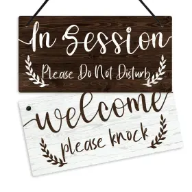 Amzpd0004 Putuo Decor In Session Do Not Disturb Door 10x5 Inches Welcome/in