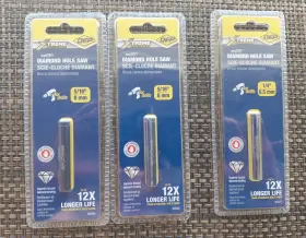 10080 Qep 5/16 Inch 8mm 1/4 6.5mm Wetdry Diamond Hole Saw Lot Of 3 New