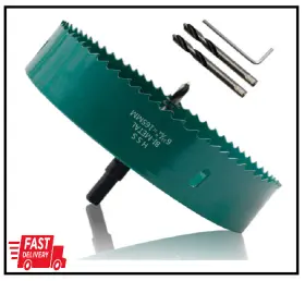 Qjaiune 313046275234 165mm/6.5 Inch Hole Saw Bi-metal Heavy Duty Cutter For Wood Cornhole Boards Pla