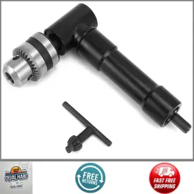 Qs31220 Qwork 90 Degree Right Angle Drill Adapter 8mm Hex For Power And Hand Drills