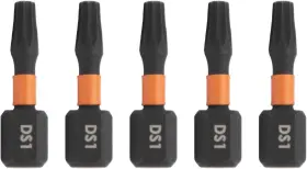 R1ds2t-5 Railer Double Square #2 Bits - 8 Point Star Bits. 1/4 Inch Hex Shank S2 Steel