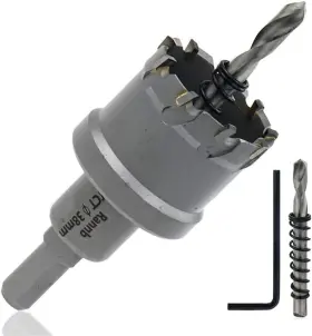 Rannb 711181927528 Hole Saw 1.5-inch/38mm Metal Carbide Tipped Cutter With 2 Pilot Dr