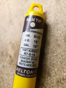 Rt-5-18 Relton Grt-5-4 Ram-tip Masonry Drill Straight Shank 5/16