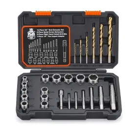 Rex0389 Rexbeti 26piece Bolt Extractor Screw Set And Cobalt Drill Bit Case With 13