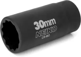 02522a Ridgerock Tools Inc. Neiko 30mm Socket 1/2 Inch Drive Deep Impact Spindle And Axle Nut So