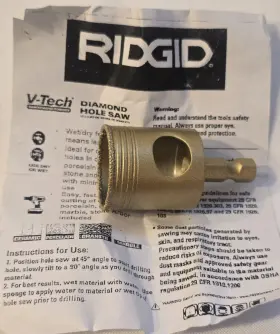 Hd-vbhs114 Ridgid 1005542137 1-1/4 Inch Diamond Hole Saw Wet/dry Drill Bit