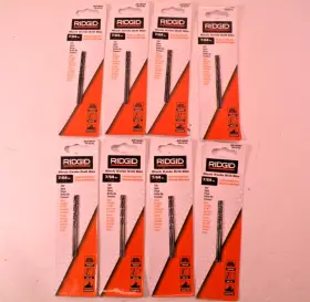 Ac10041 Ridgid Lot Of 8 Packs 7/64 Inch Black Oxide Drill Bits Metal Wood And Plastic