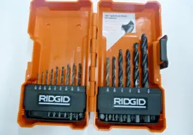 Ac10142 Ridgid Ac10141 15pc. Black Oxide Drill Bit Set 15-piece - Wood Metal Plastic