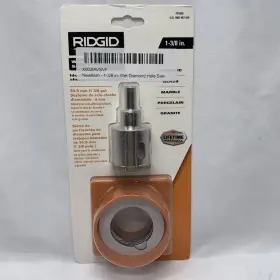 Ft6005 Ridgid 1-3/8 Inch Wet Diamond Hole Saw Kit Cordless Drill Ceramic Granite Glass