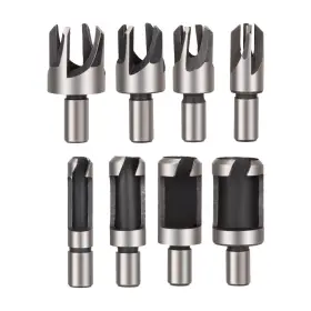 Rocaris 615311891089 8pcs Wood Plug Cutter Drill Bit Set Straight And Tapered Taper Cutting Tool C