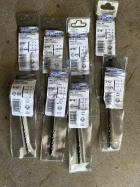 Jrp-4 Rockhard Rock Hard 3/16 Inch X 4 Drill Bits Lot Of 7 Pieces