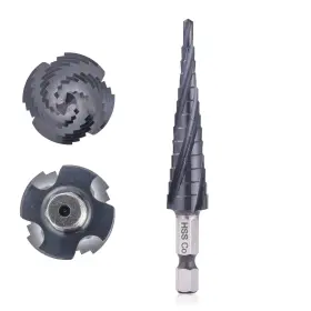 Sdf-1 Rogaper Sdf-1/8-1/2 M35 Four Spiral Flute Cobalt Step Drill Bit 1/8 Inch -1/2 Wear-resistant