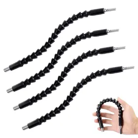 Rongon 742089213604 Flexible Drill Bit Extension 4pcs 11.6 Inch Flex Screwdriver Soft Shafts Screw D