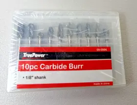 09-0996 Rotary Tools 10pc Carbide 1/8 Inch Shank Bur Burr Die Grinding Engraving Grinder Drill Bit