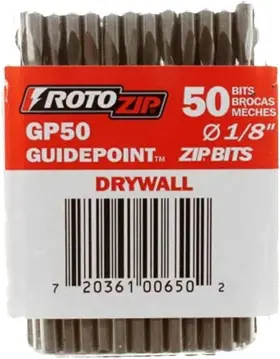 Gp50 Rotozip 720361008018 1/8-inch Drywall Guidepoint Cutting Bits 50-pack