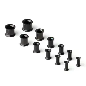 Ek00080 Ruifan 12pcs Surgical Steel Screw 8g 6g 4g 2g 0g 00g 6prs - Black