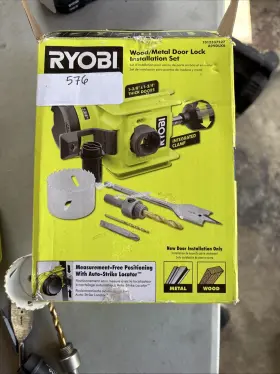 Ryobi 033287233632 Wood/metal Door Lock Installation Kit With Bi-metal Hole Saw Spade Bit 576