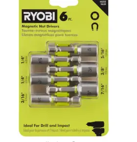 1004334519 Ryobi Drill Hex Bits 6pack Open Packaging