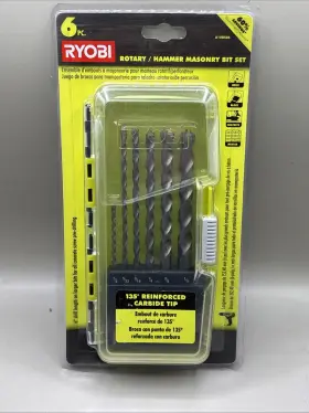 A10bs06 Ryobi 6 Pc. Rotary/hammer Masonry Bit Set - Mortar Brick Block Concrete