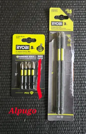 A962601 Ryobi A96502 2 Inch Diamond Grit Impact Drive Bits And 6 Driver