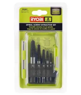 A96se51 Ryobi Spiral Screw Extractor Set # 5 Piece Drill Bit