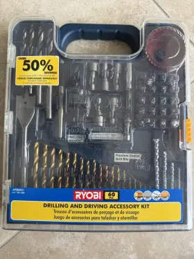 A986001 Ryobi 60 Piece Drill And Driving Accessory Kit-brand New