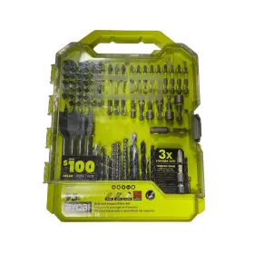 A989504 Ryobi Drill And Impact Drive Bit Set With Case Incomplete Set- Missing Two Pieces