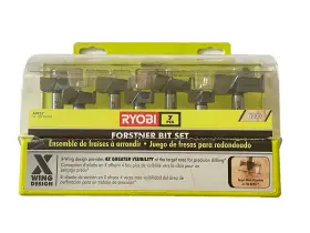 A9fs8 Ryobi Forstner Bit Set X-wing Design Greater Visibility Woodworking Drill