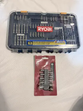 2294866 Ryobi Ace A987001 70-piece Drill Bit Set And 10-piece Nutsetter Steel